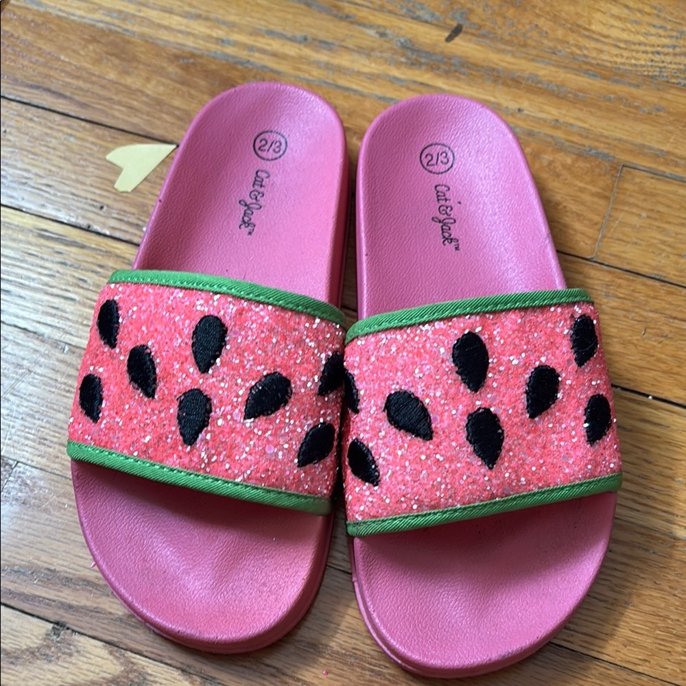 Cat & Jack Pink and Green Watermelon Sandals